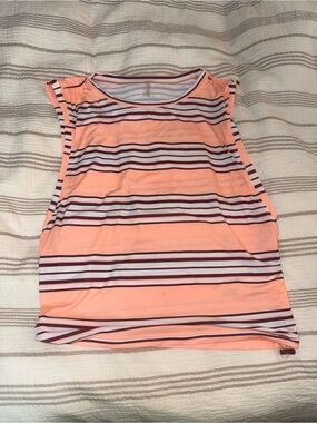 FP Movement by Free People Peach and Burgundy Striped Tank